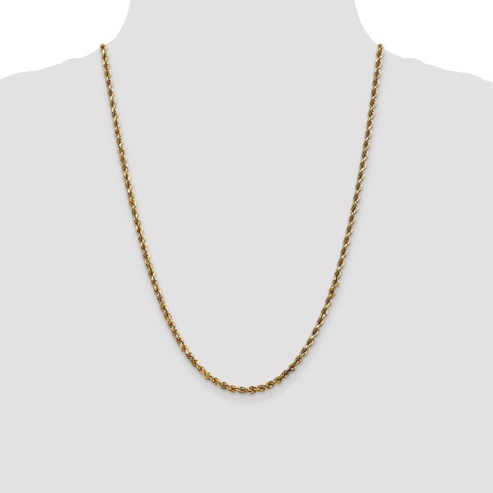 Leslies 14K Yellow Gold 3.5mm Diamond Cut Rope Chain Necklace  Length 20'' inches