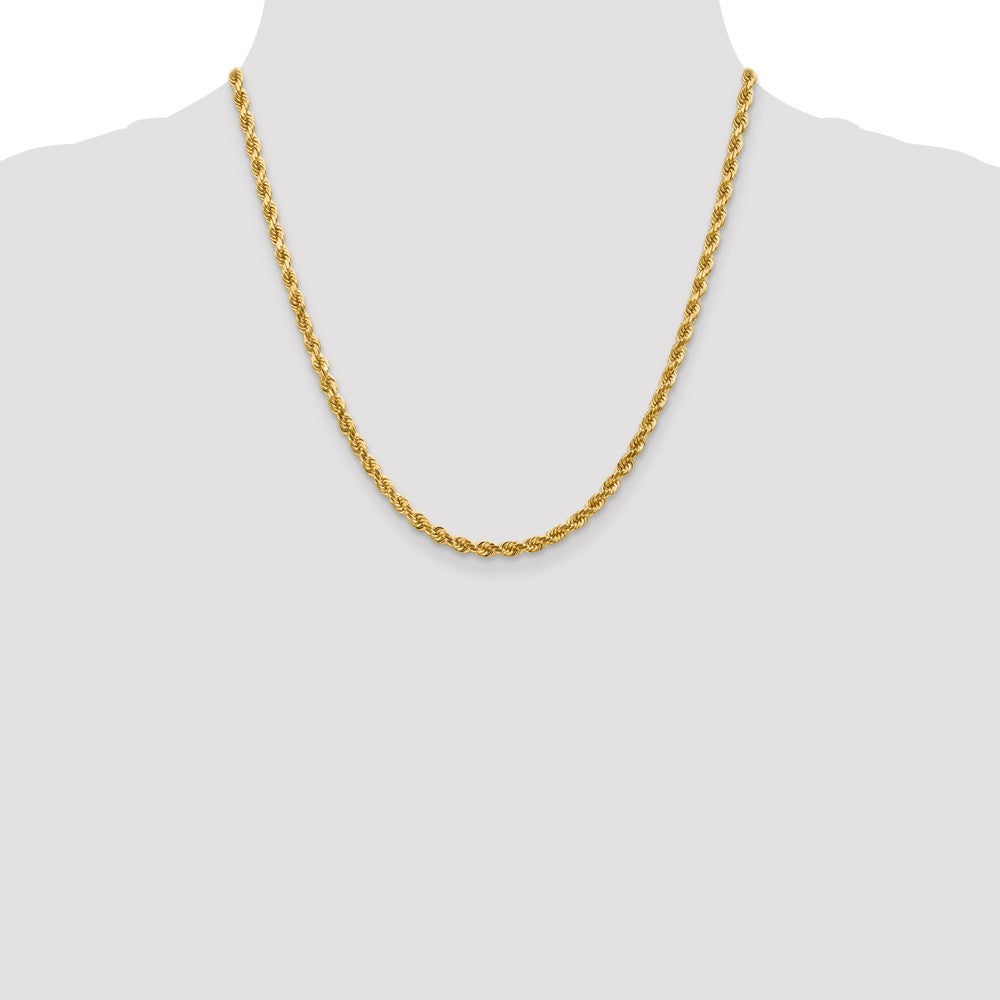 Leslies 14K Yellow Gold 4mm Diamond Cut Rope Chain Necklace  Length 20'' inches
