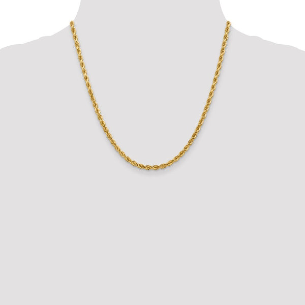 Leslies 14K Yellow Gold 4mm Diamond Cut Rope Chain Necklace  Length 20'' inches