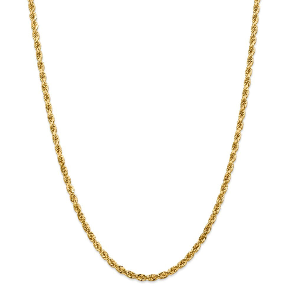 Leslies 14K Yellow Gold 4mm Diamond Cut Rope Chain Necklace  Length 20'' inches