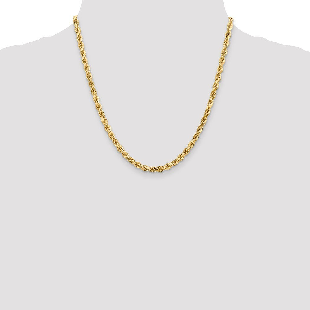 Leslies 14K Yellow Gold 5mm Diamond Cut Rope Chain Necklace  Length 20'' inches