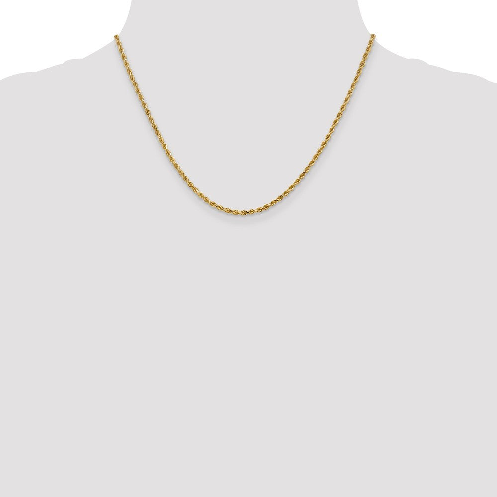 Leslies 14K Yellow Gold 2.5mm Diamond Cut Lightweight Rope Chain Necklace  Length 18'' inches
