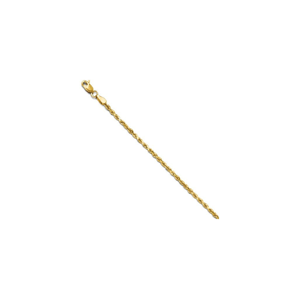 Leslies 14K Yellow Gold 2.5mm Diamond Cut Lightweight Rope Chain Necklace  Length 18'' inches