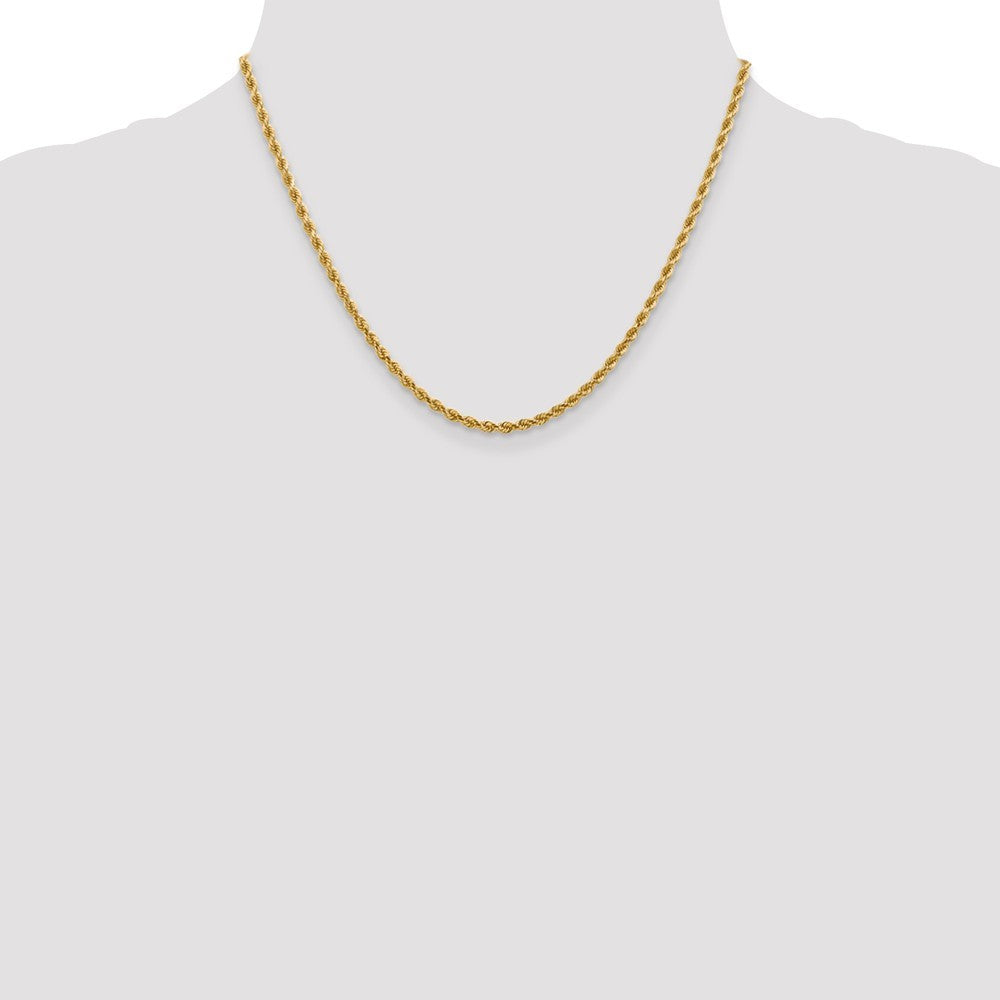 Leslies 14K Yellow Gold 2.75mm Diamond Cut Lightweight Rope Chain Necklace  Length 18'' inches