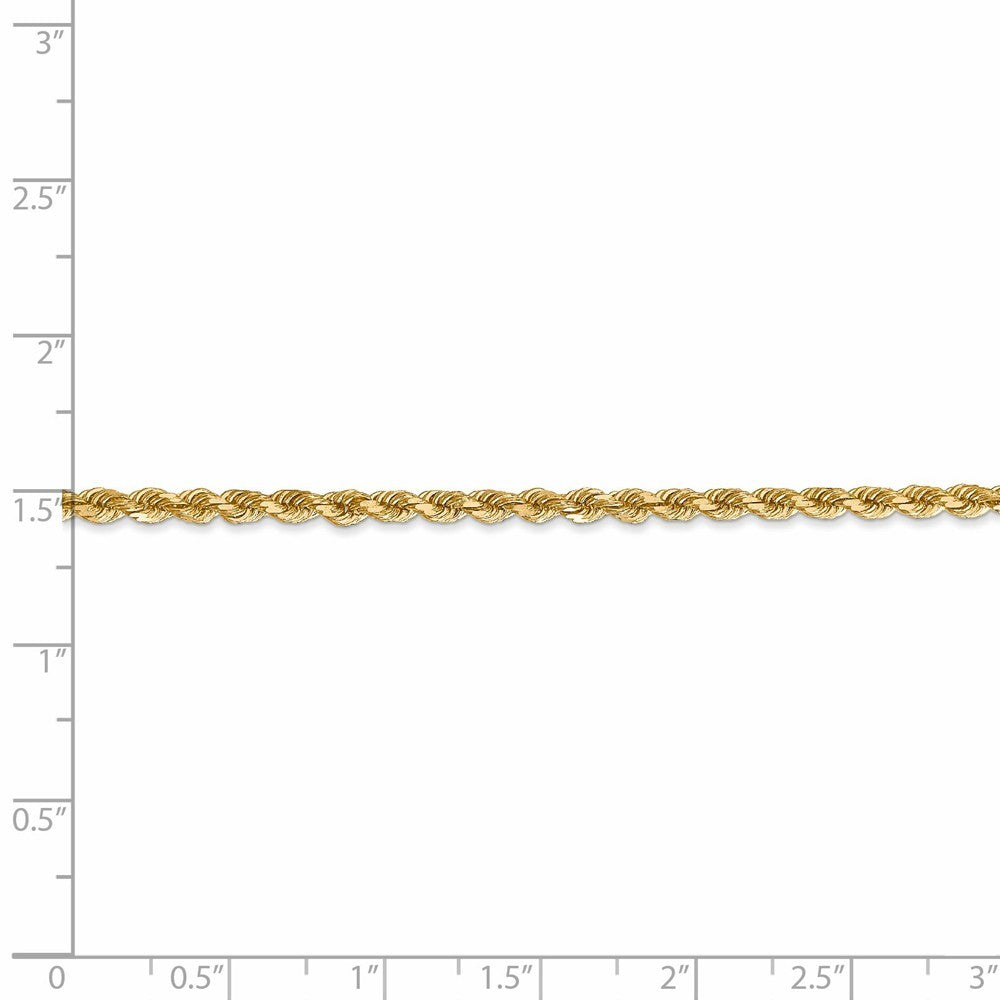 Leslies 14K Yellow Gold 2.75mm Diamond Cut Lightweight Rope Chain Necklace  Length 18'' inches