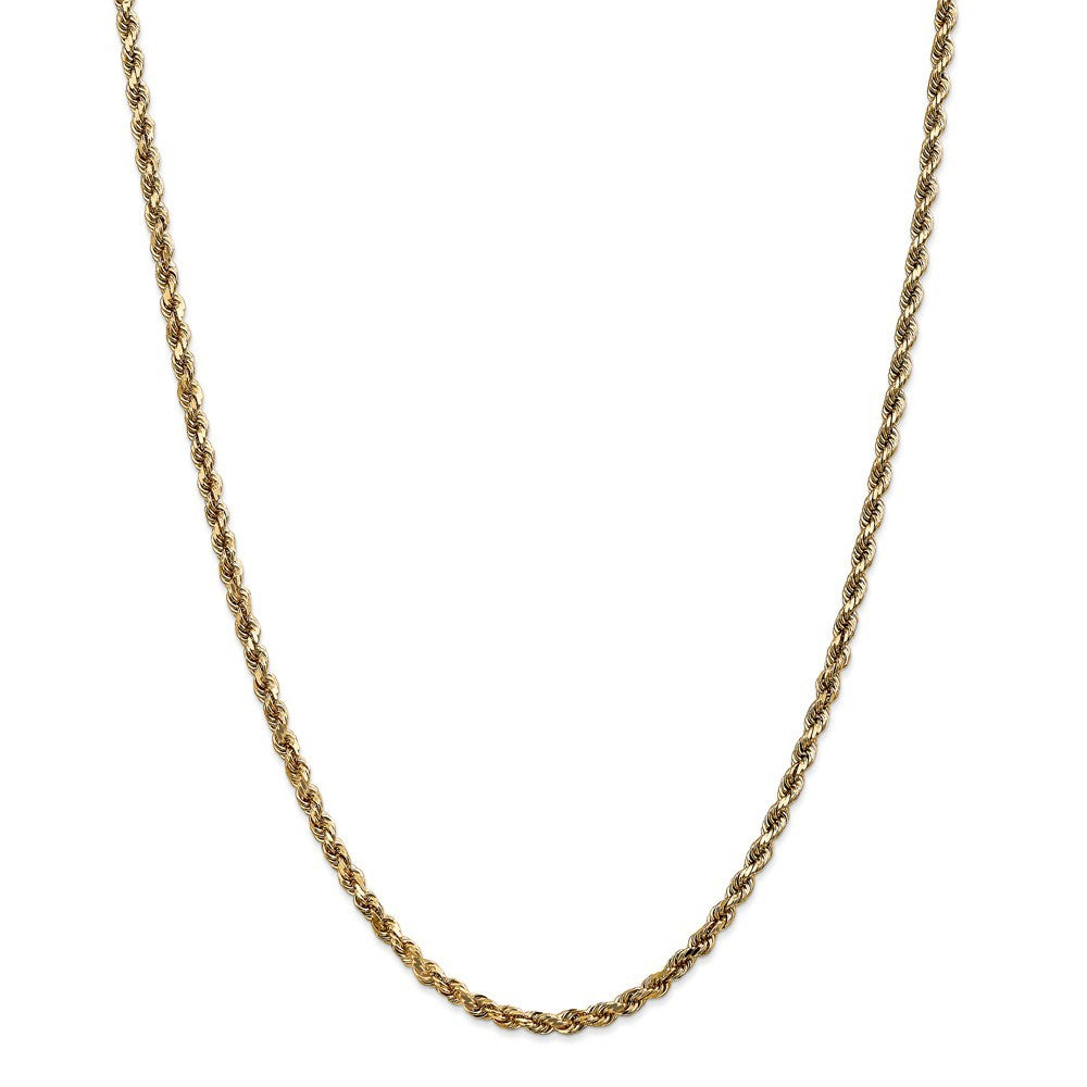 Leslies 14K Yellow Gold 3.5mm Diamond Cut Lightweight Rope Chain Necklace  Length 20'' inches