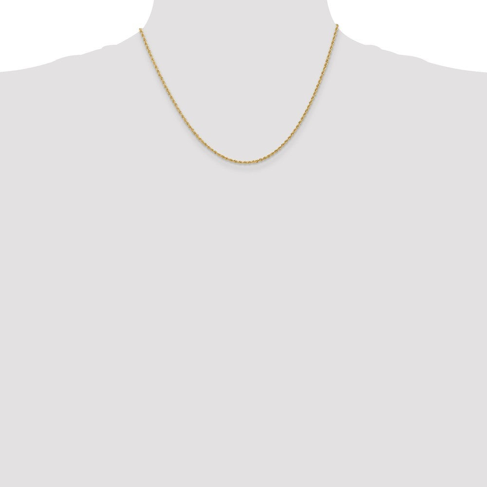 Leslies 14K Yellow Gold 1.8mm Solid Rope Chain Necklace  Length 18'' inches