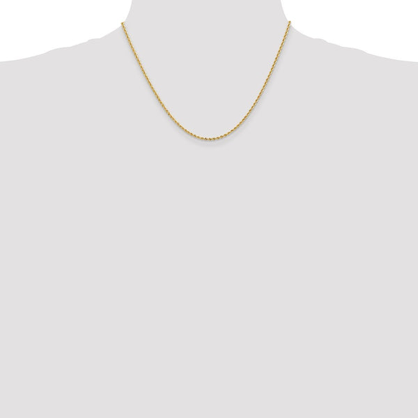 Leslies 14K Yellow Gold 2mm Solid Rope Chain Necklace  Length 18'' inches