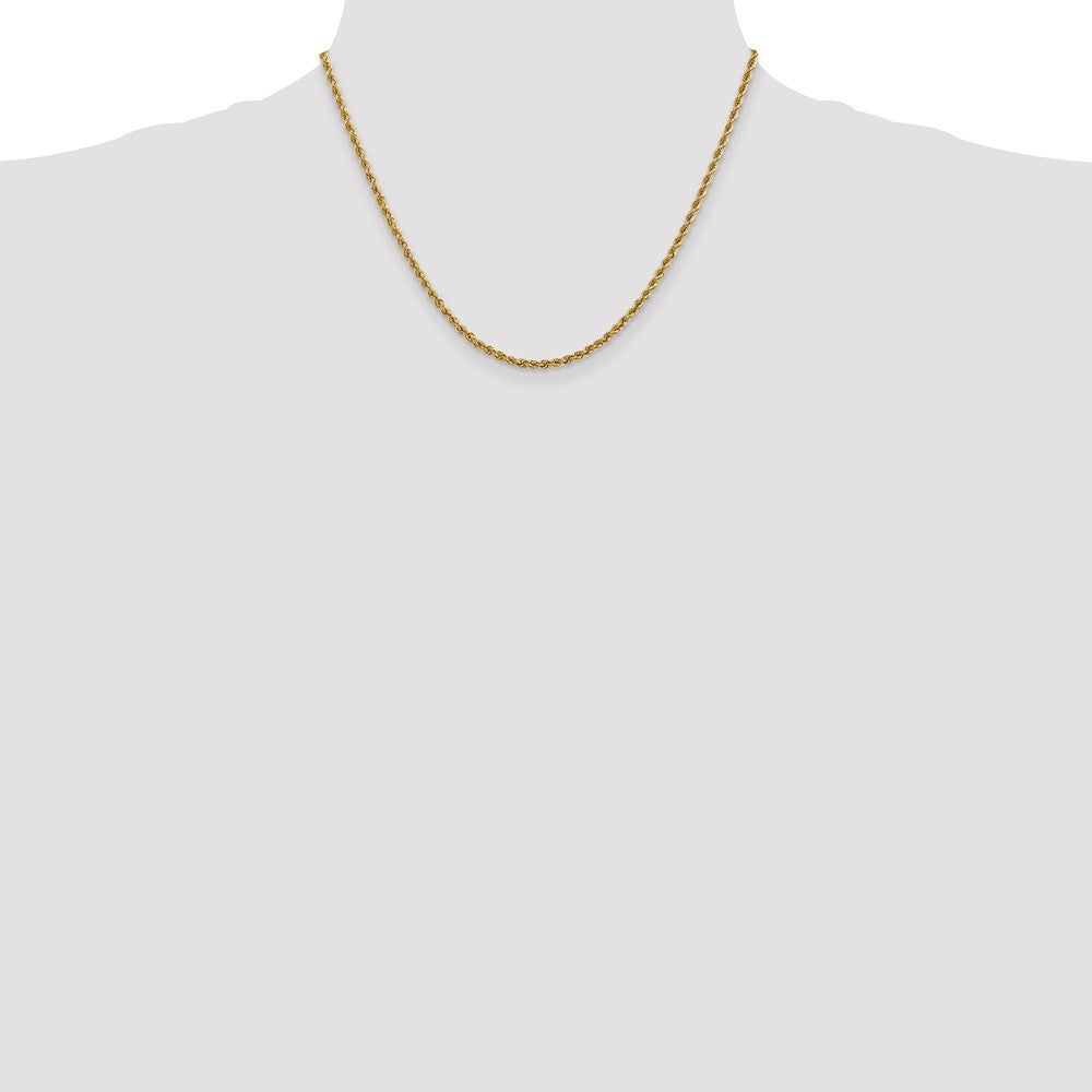 Leslies 14K Yellow Gold 2.5mm Solid Rope Chain Necklace  Length 18'' inches