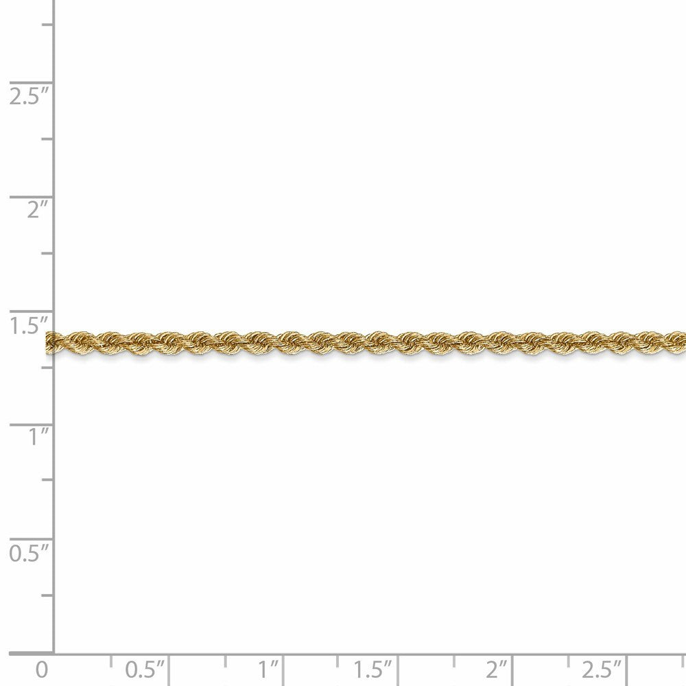Leslies 14K Yellow Gold 2.5mm Solid Rope Chain Necklace  Length 18'' inches