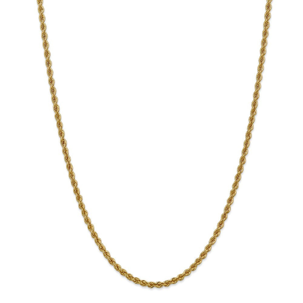Leslies 14K Yellow Gold 3mm Solid Rope Chain Necklace  Length 20'' inches