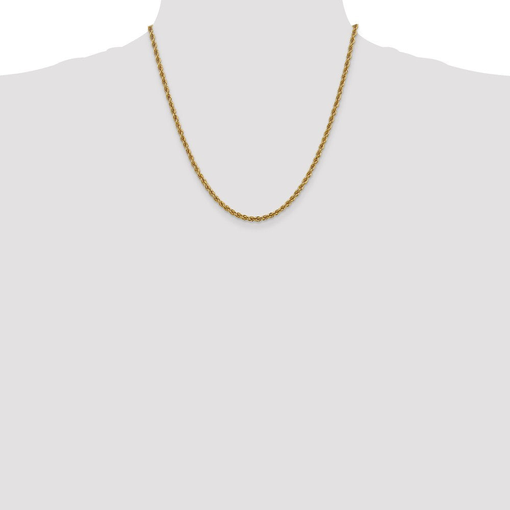Leslies 14K Yellow Gold 3mm Solid Rope Chain Necklace  Length 20'' inches