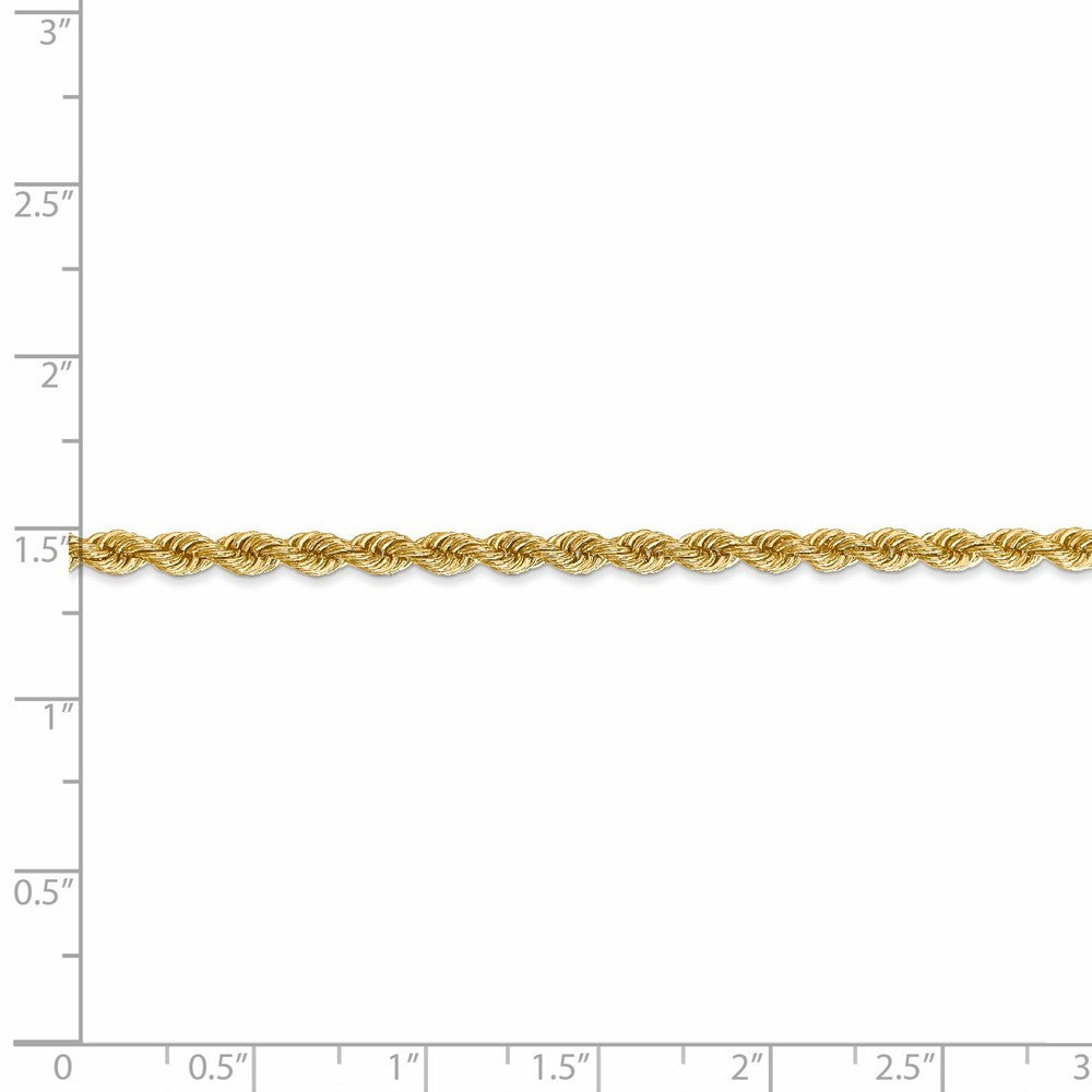 Leslies 14K Yellow Gold 3mm Solid Rope Chain Necklace  Length 20'' inches