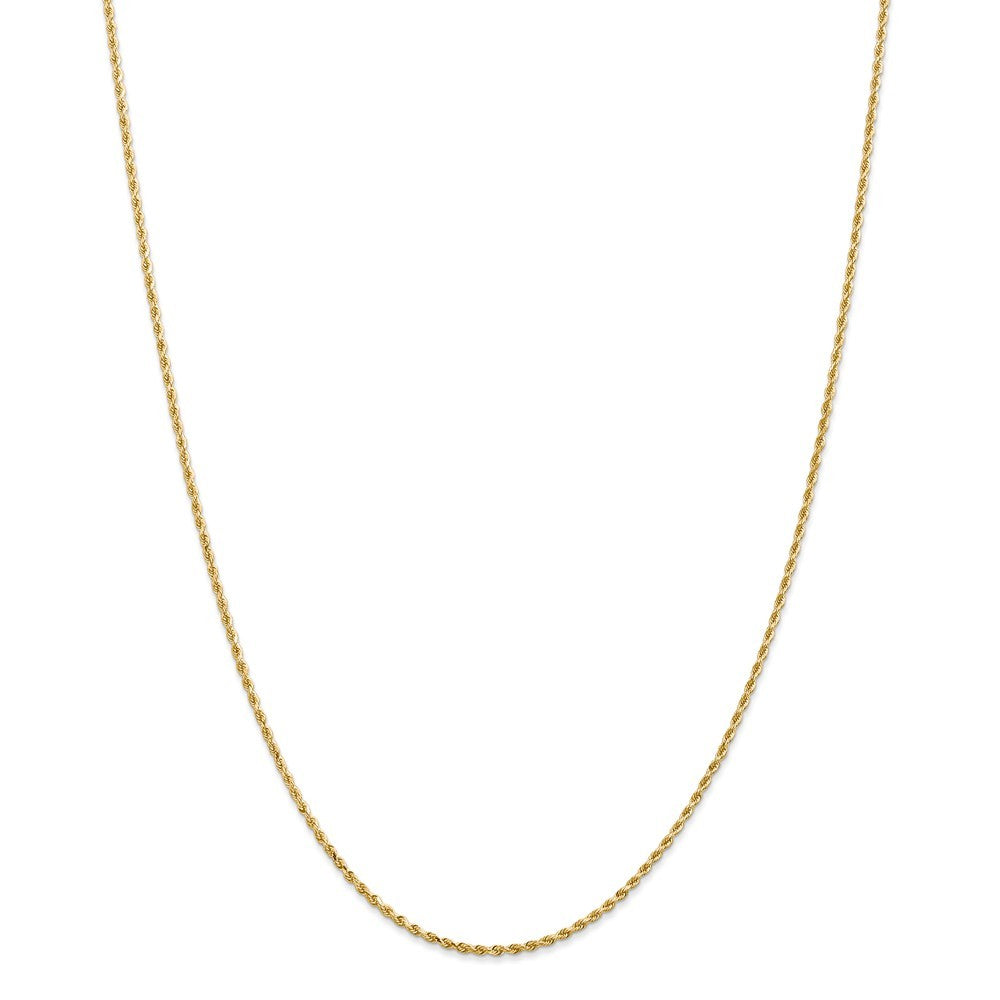 Leslies 14K Yellow Gold 1.3mm Diamond Cut Rope Chain Necklace  Length 18'' inches