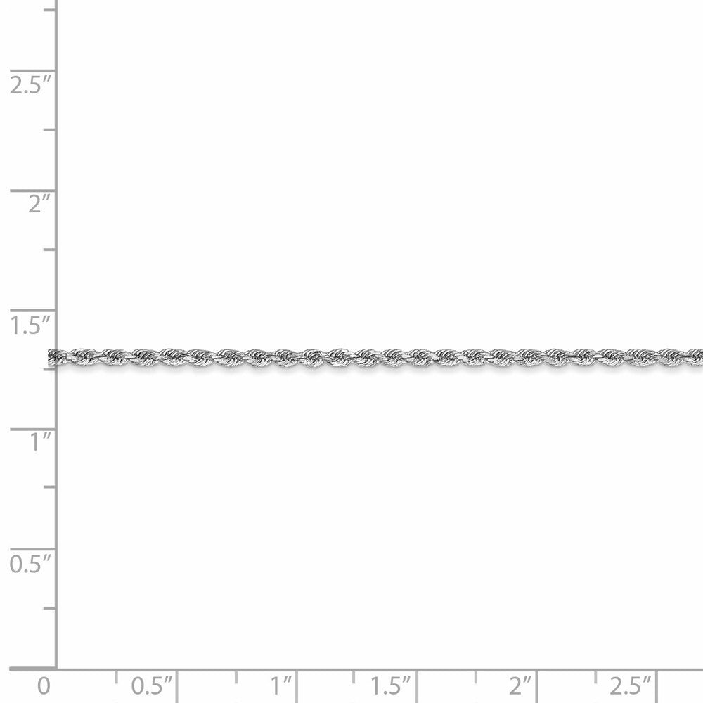 Leslies 14K White Gold 1.75mm Diamond Cut Rope Chain Necklace  Length 24'' inches