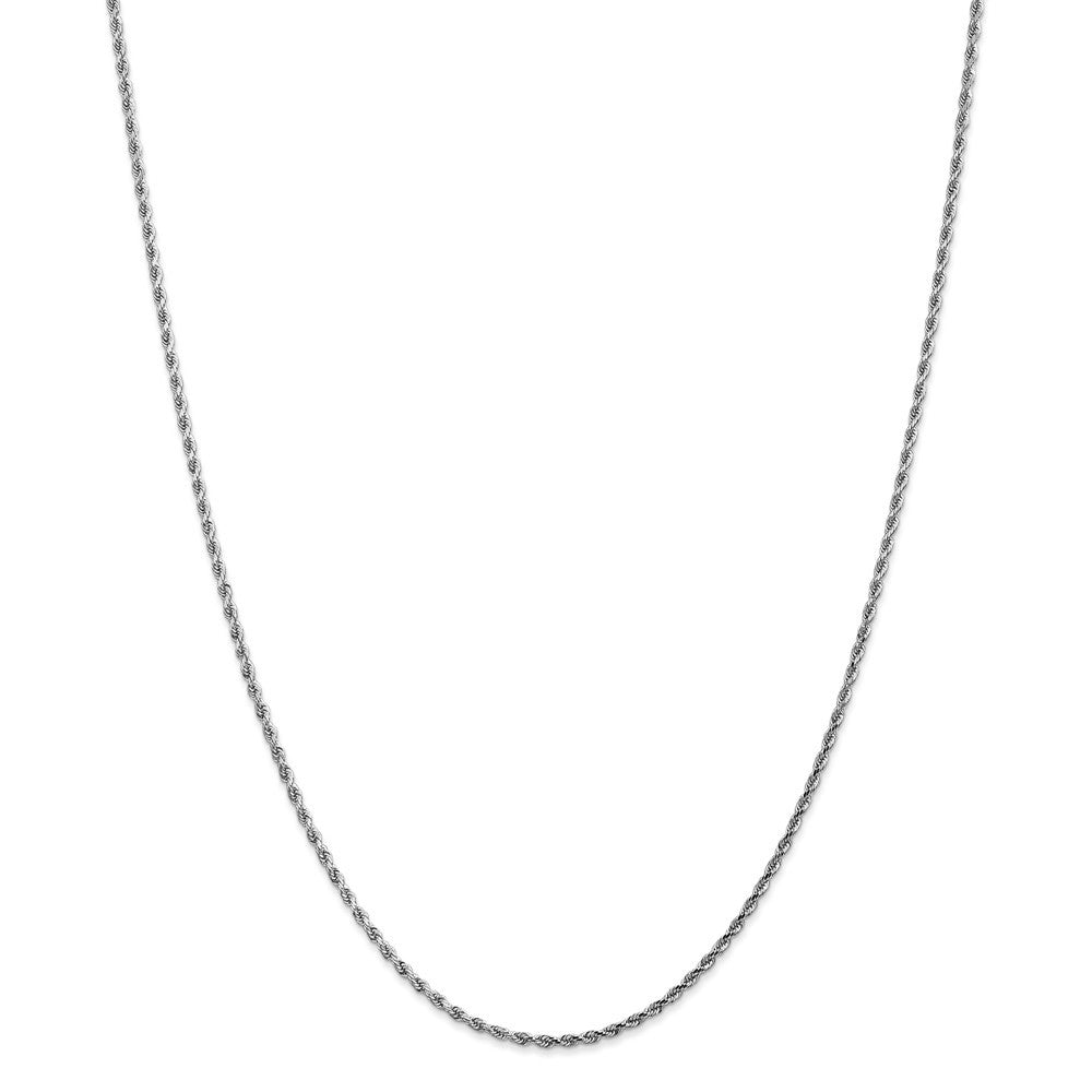 Leslies 14K White Gold 1.75mm Diamond Cut Rope Chain Necklace  Length 24'' inches