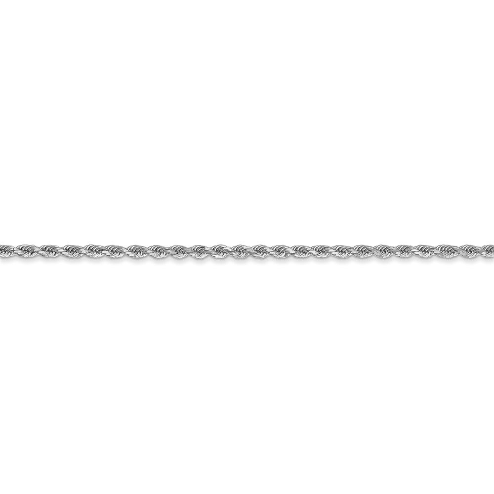 Leslies 14K White Gold 1.75mm Diamond Cut Rope Chain Bracelet  Length 7'' inches
