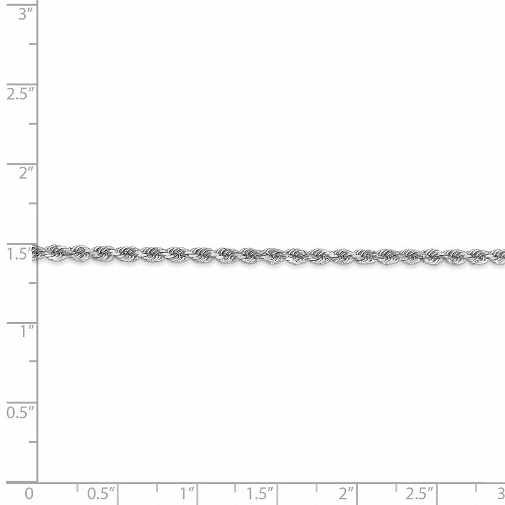 Leslies 14K White Gold 2.5mm Diamond Cut Rope Chain Necklace  Length 18'' inches