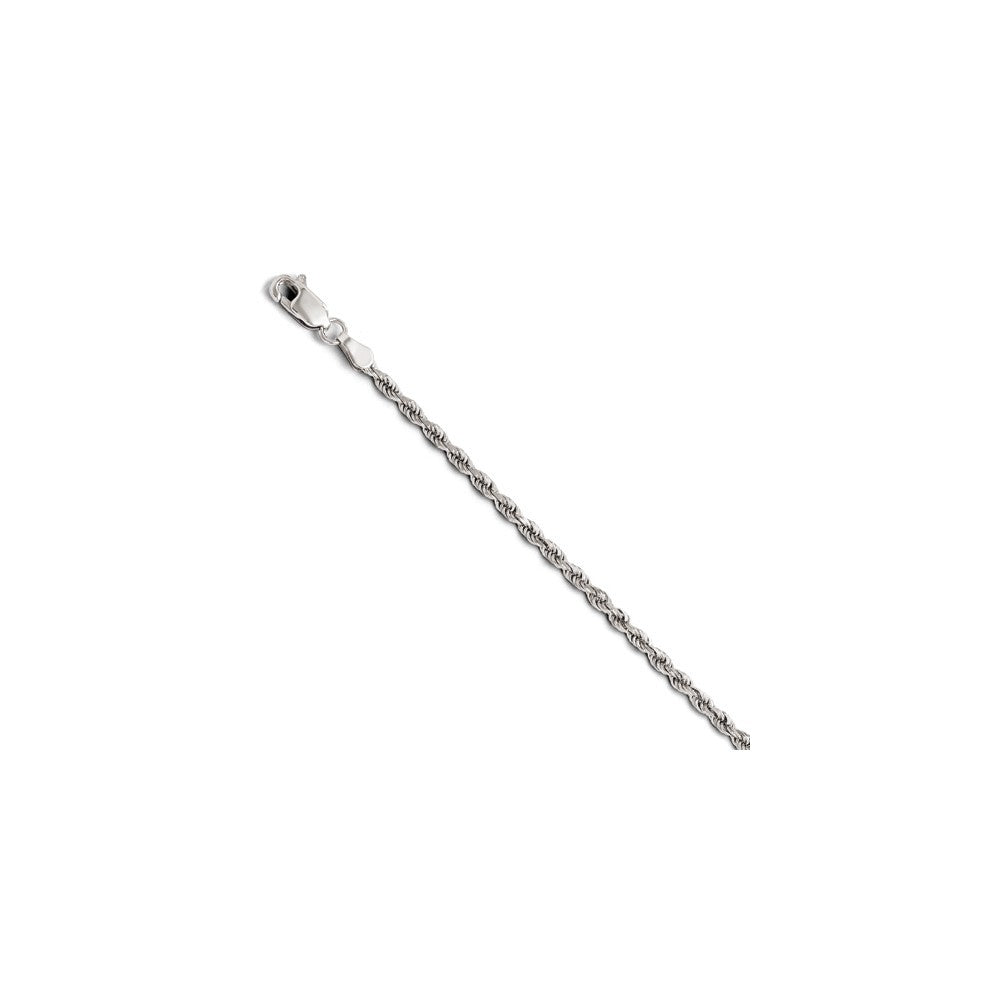 Leslies 14K White Gold 2.5mm Diamond Cut Rope Chain Necklace  Length 18'' inches