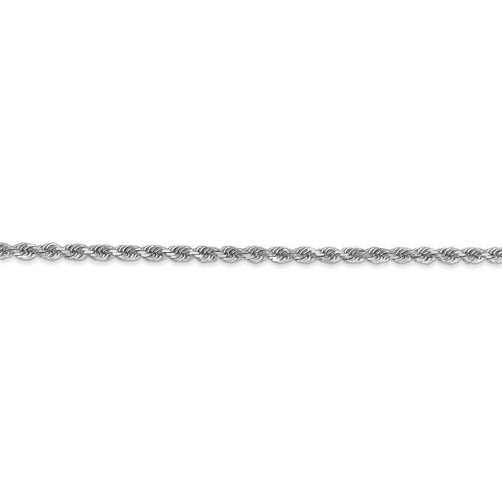 Leslies 14K White Gold 2.5mm Diamond Cut Rope Chain Bracelet  Length 7'' inches