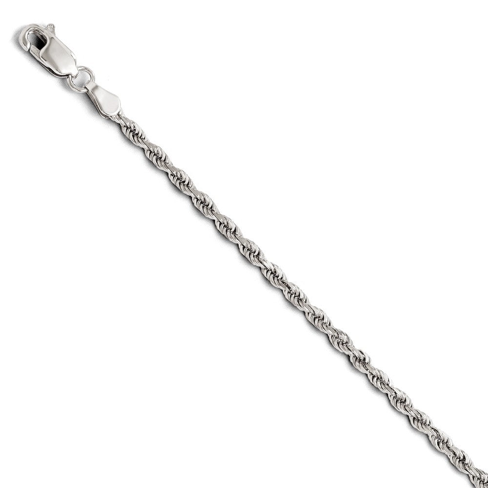 Leslies 14K White Gold 2.5mm Diamond Cut Rope Chain Bracelet  Length 7'' inches