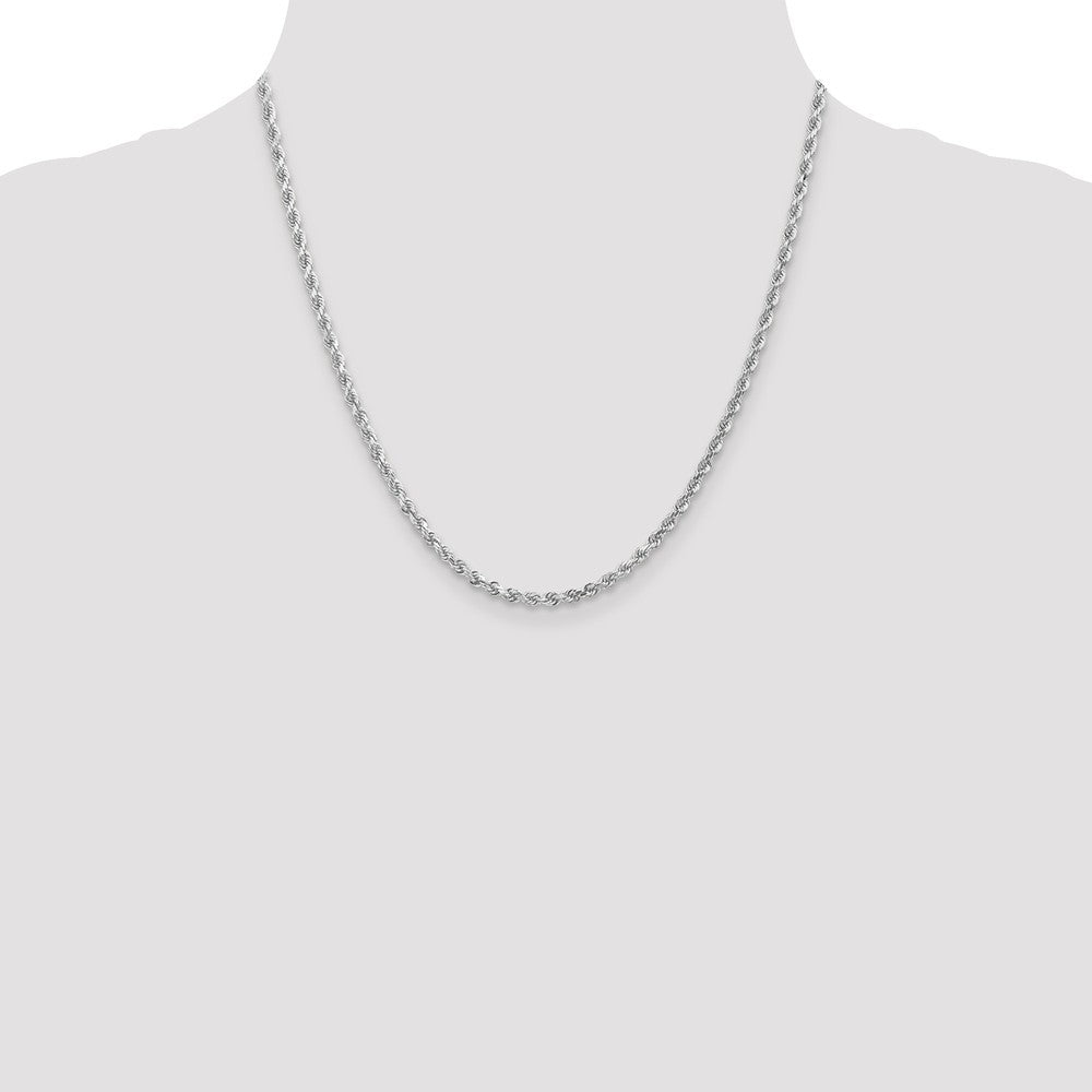 Leslies 14K White Gold 3mm Diamond- cut Rope Chain Necklace  Length 20'' inches