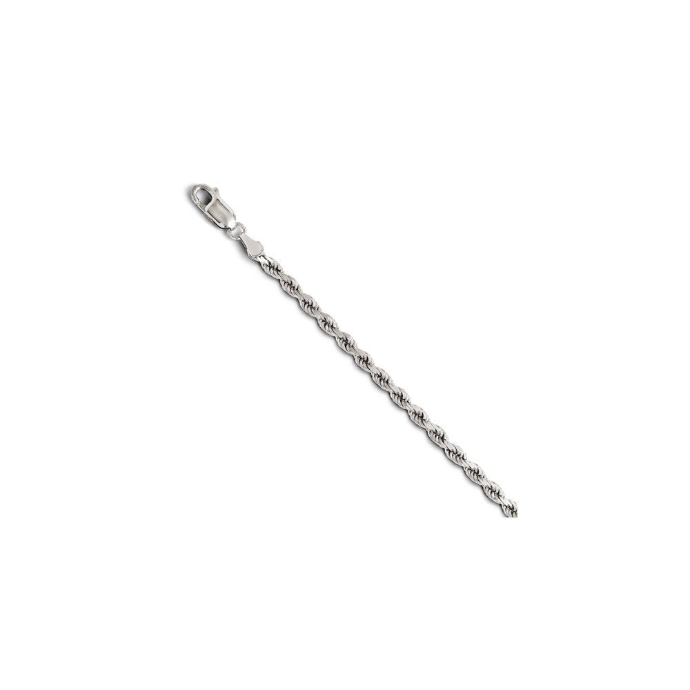 Leslies 14K White Gold 3mm Diamond- cut Rope Chain Necklace  Length 20'' inches