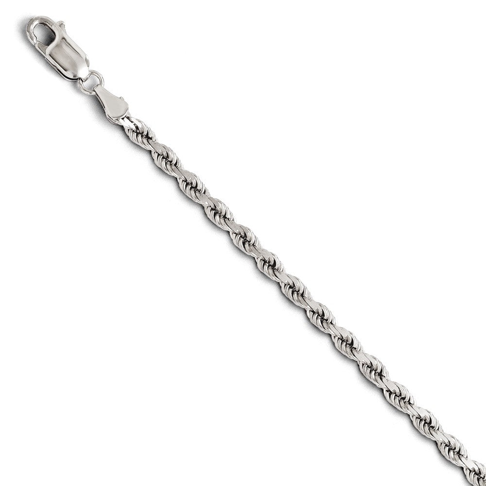 Leslies 14K White Gold 3mm Diamond- cut Rope Chain Bracelet  Length 7'' inches