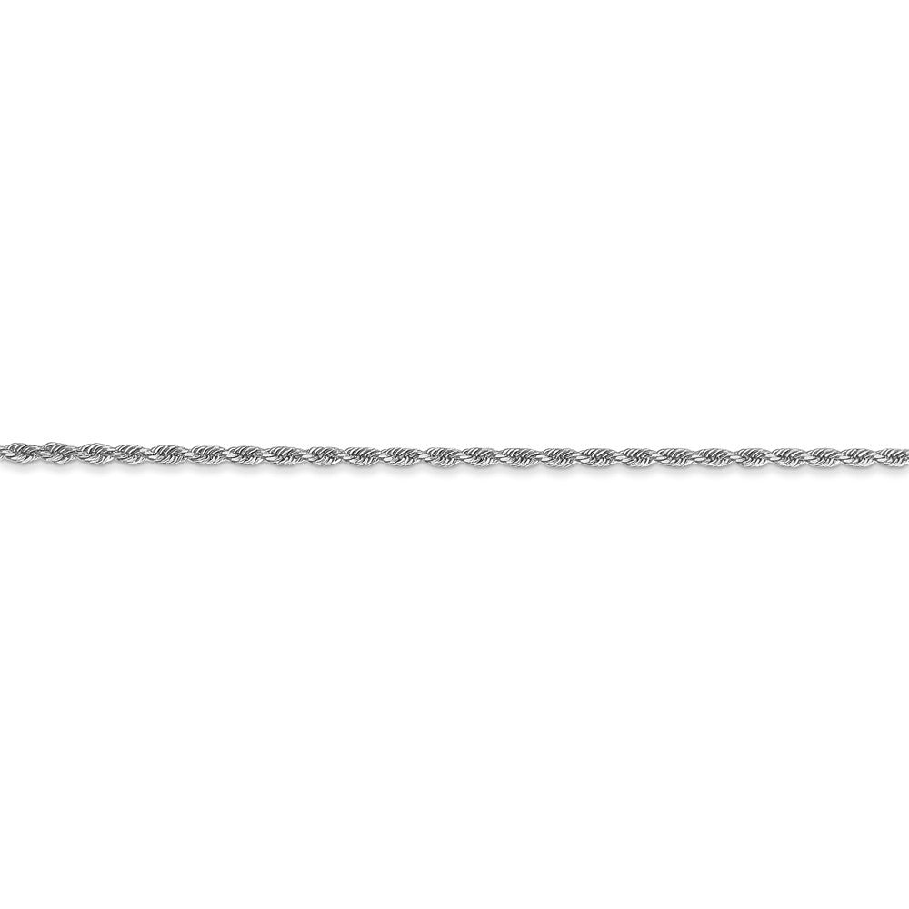 Leslies 14K White Gold 1.3mm Diamond Cut Rope Chain Bracelet  Length 7'' inches