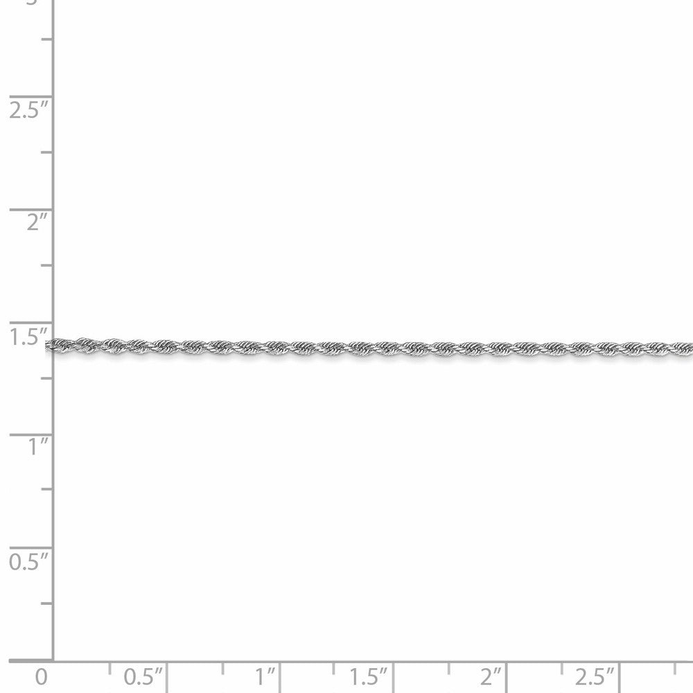 Leslies 14K White Gold 1.3mm Diamond Cut Rope Chain Bracelet  Length 7'' inches