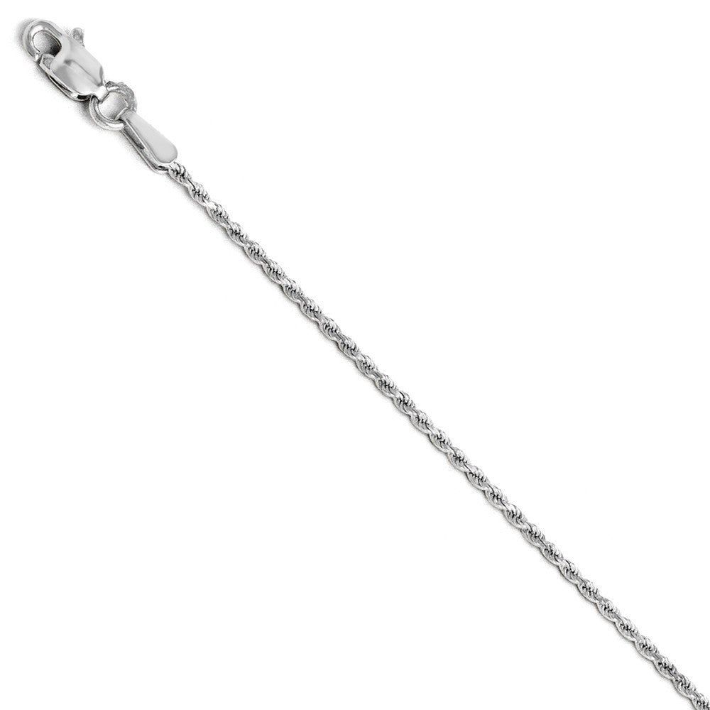 Leslies 14K White Gold 1.3mm Diamond Cut Rope Chain Bracelet  Length 7'' inches