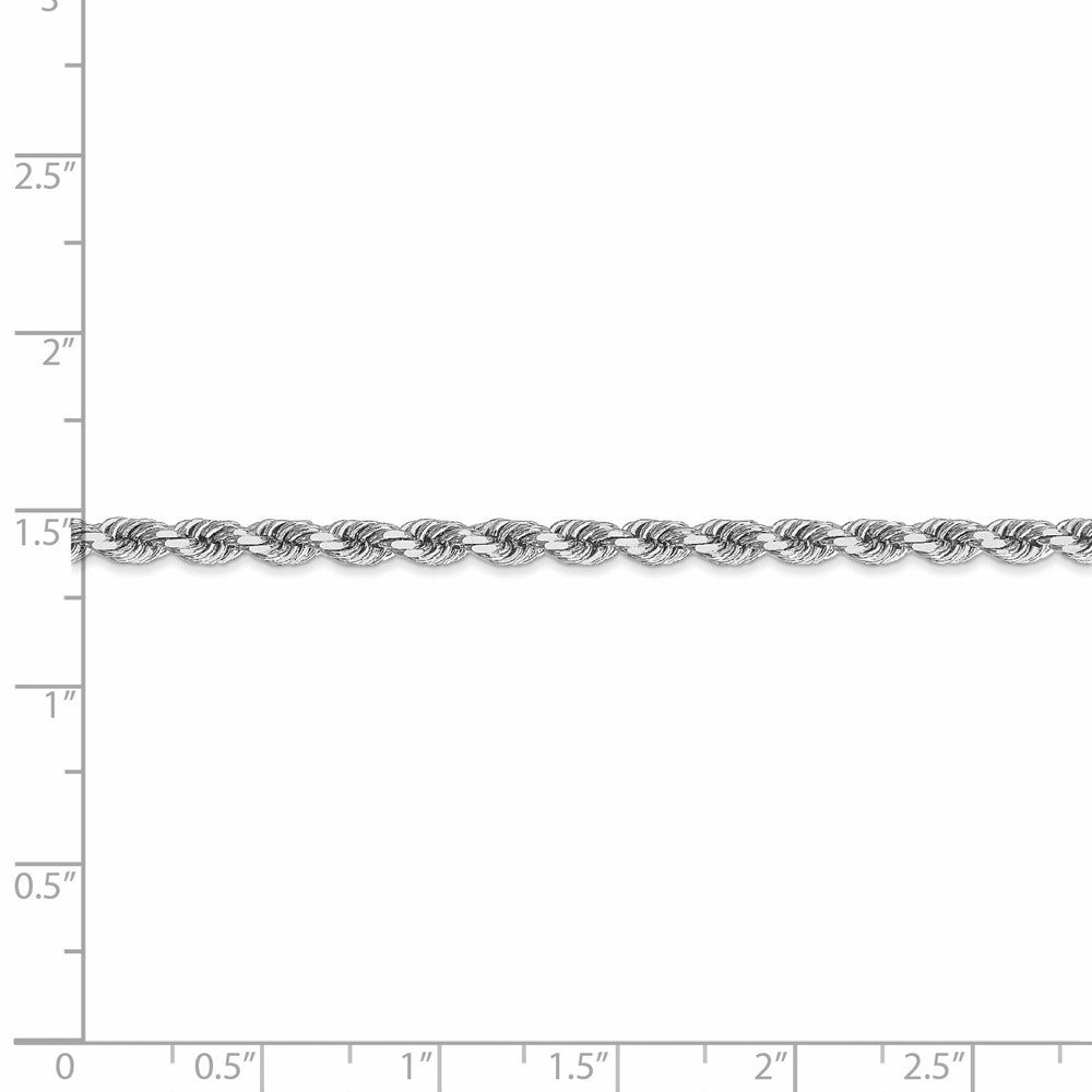 Leslies 14K White Gold 4mm Diamond Cut Rope Chain Necklace  Length 20'' inches
