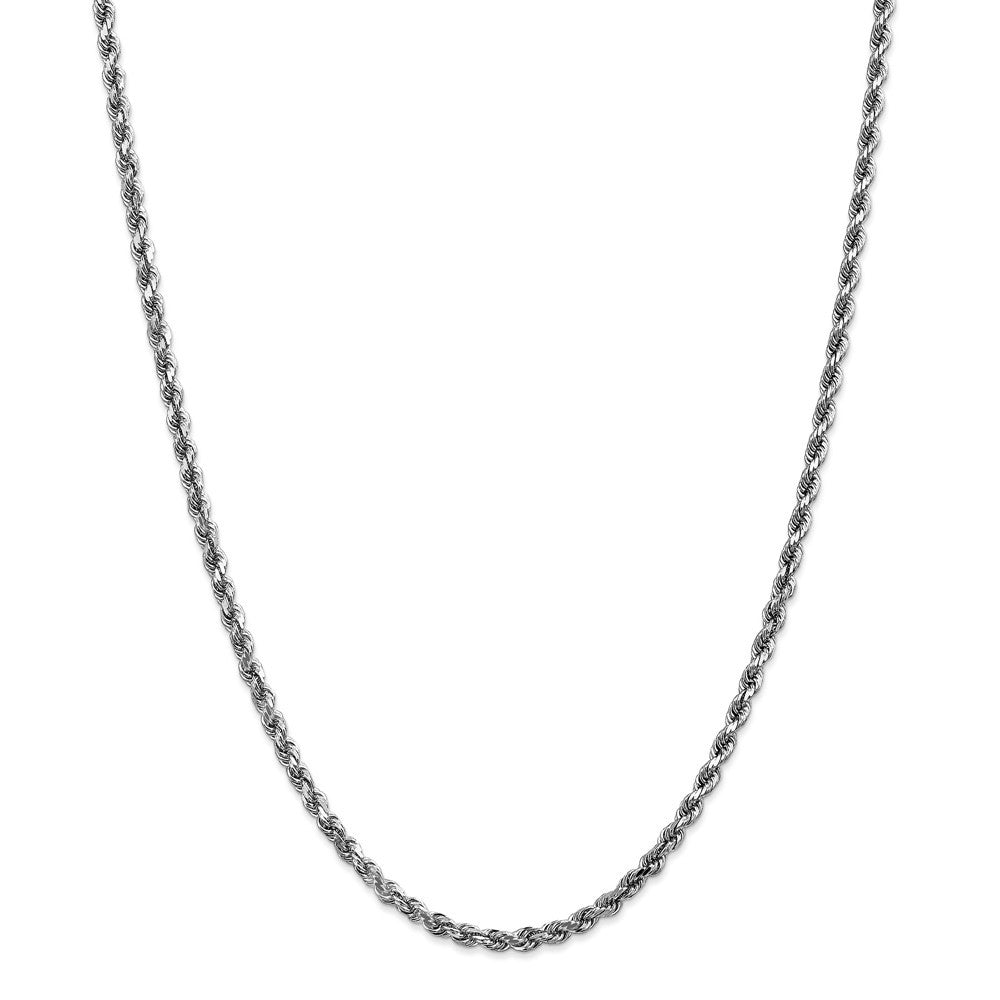 Leslies 14K White Gold 4mm Diamond Cut Rope Chain Necklace  Length 20'' inches