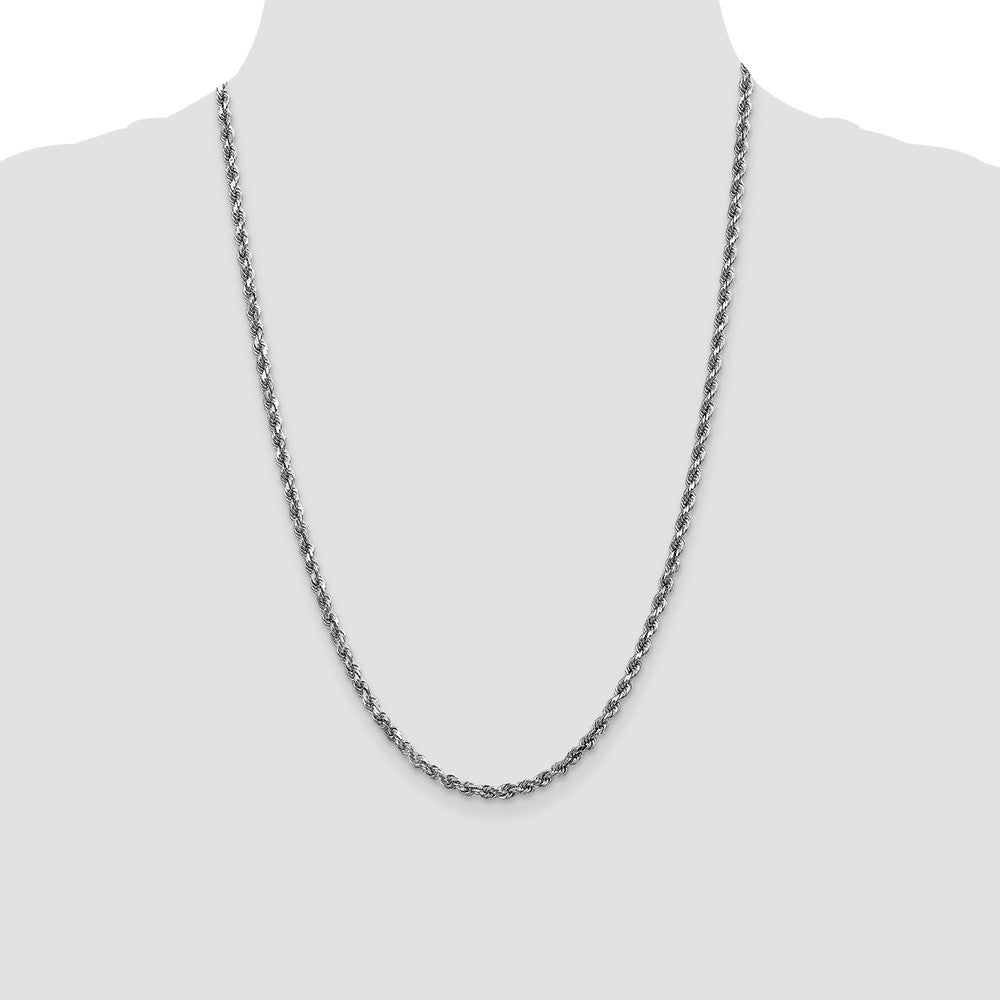 Leslies 14K White Gold 4mm Diamond Cut Rope Chain Necklace  Length 20'' inches