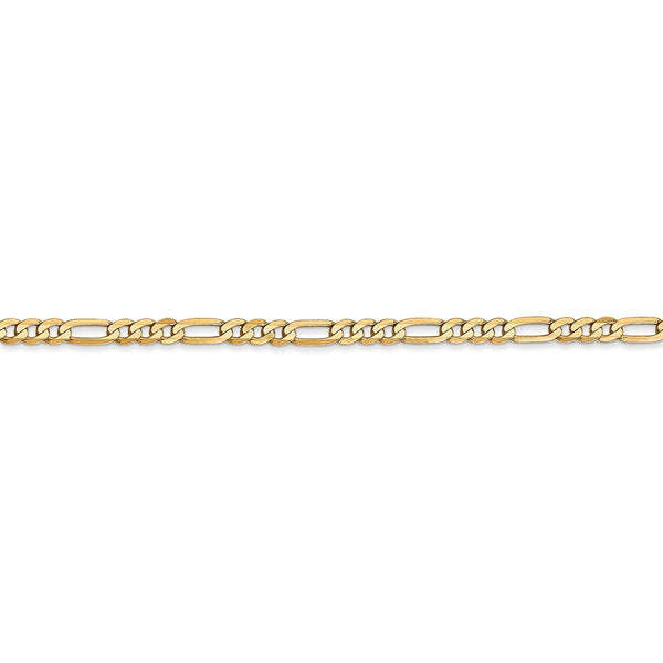 Leslies 14K Yellow Gold 2.75mm Flat Figaro Anklet  Length 10'' inches