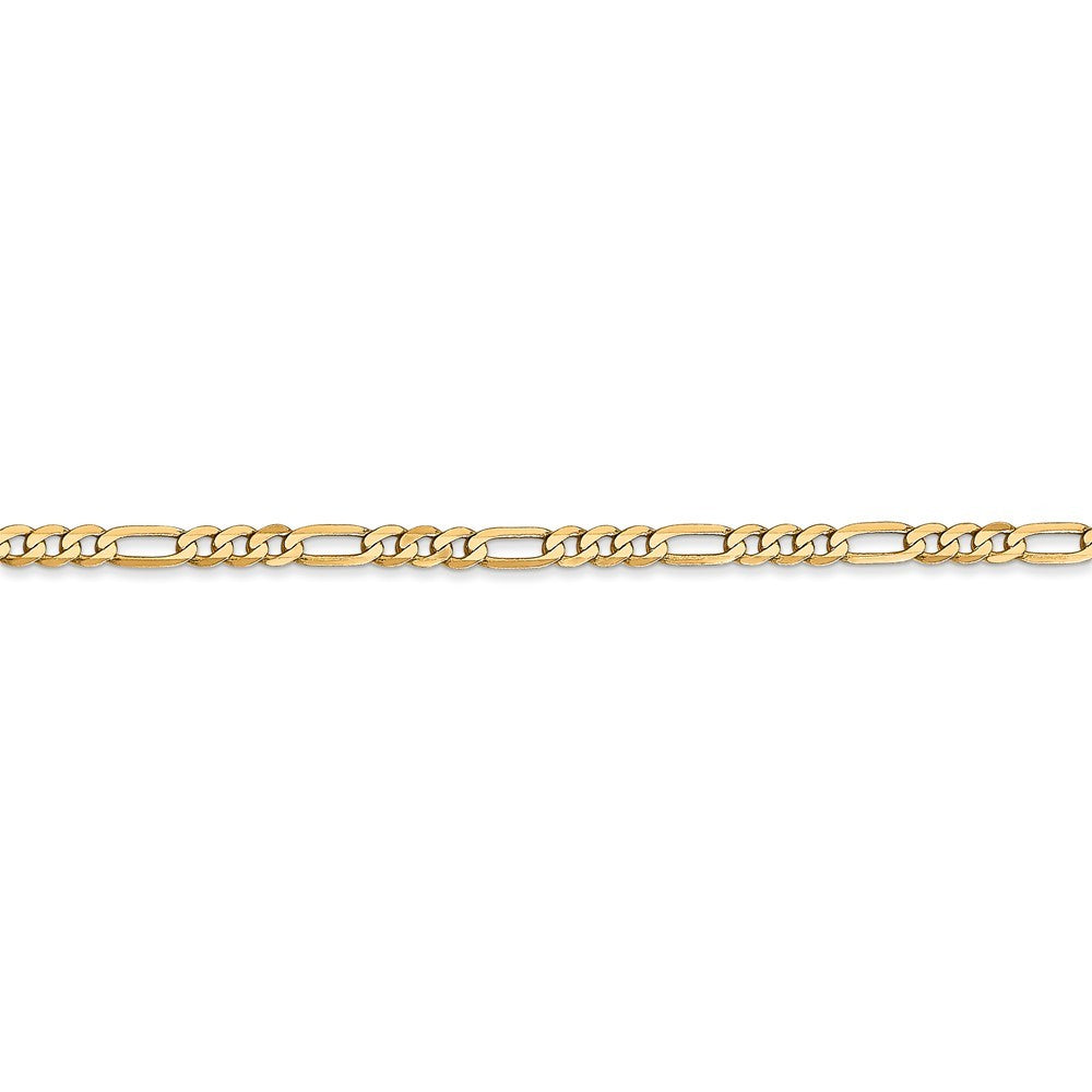 Leslies 14K Yellow Gold 2.75mm Flat Figaro Bracelet  Length 7'' inches