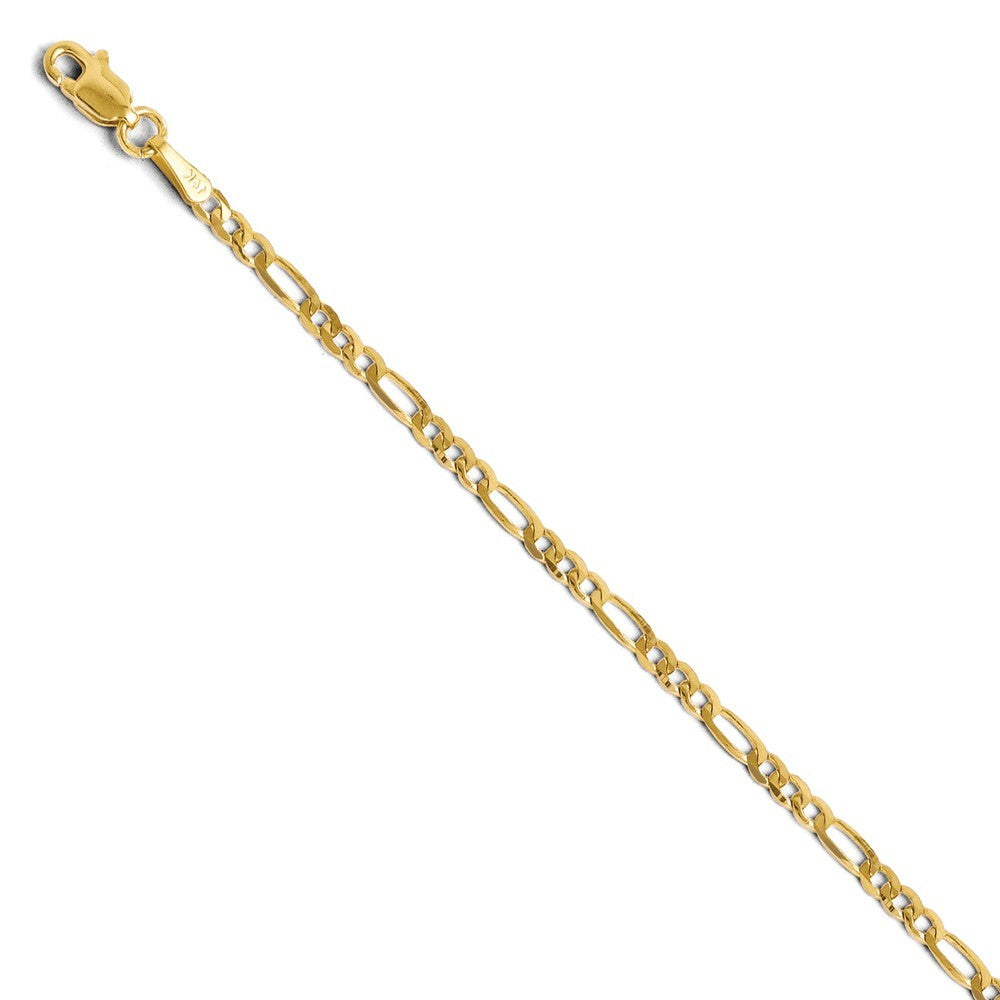 Leslies 14K Yellow Gold 2.75mm Flat Figaro Anklet  Length 10'' inches