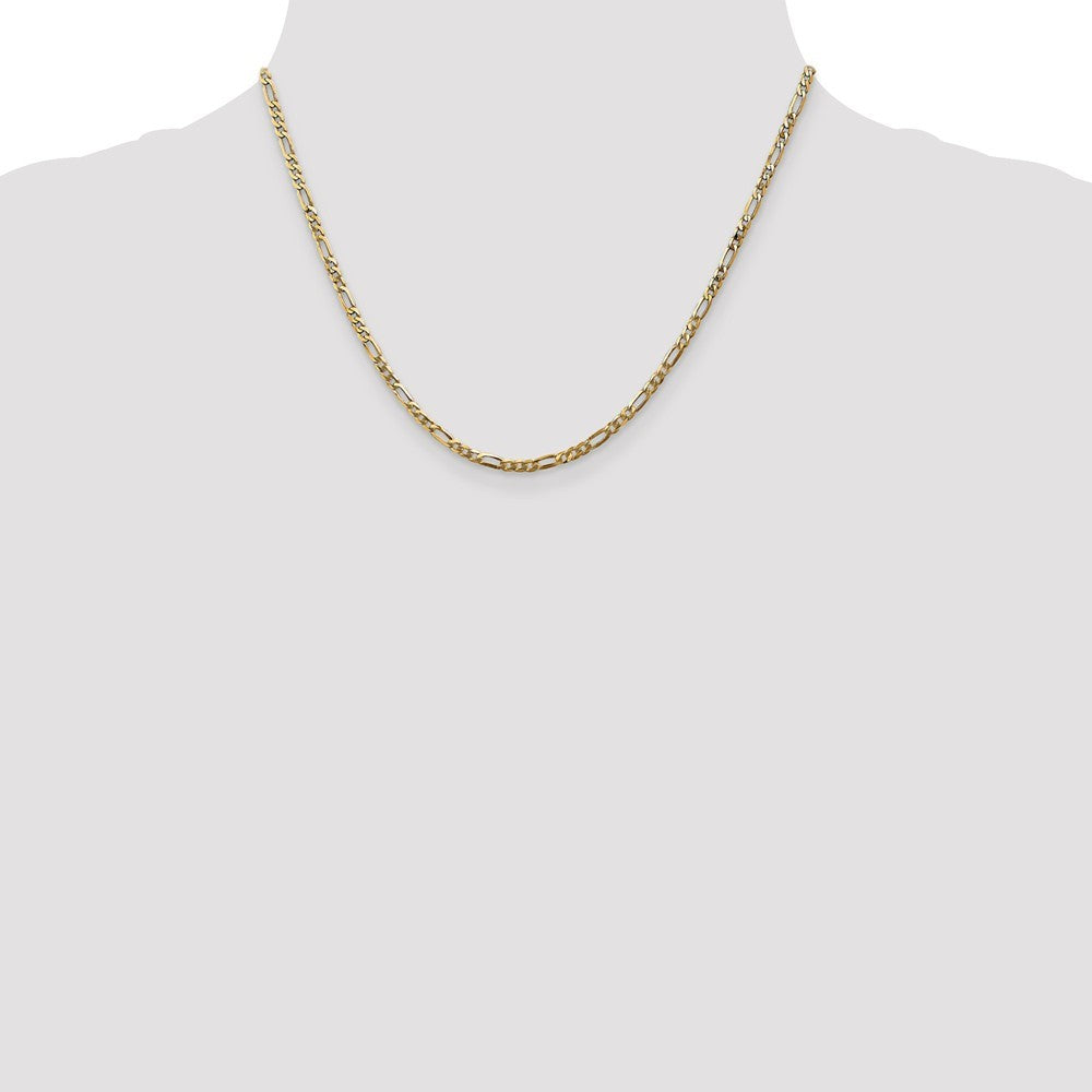 Leslies 14K Yellow Gold 2.75mm Flat Figaro Chain Necklace  Length 18'' inches