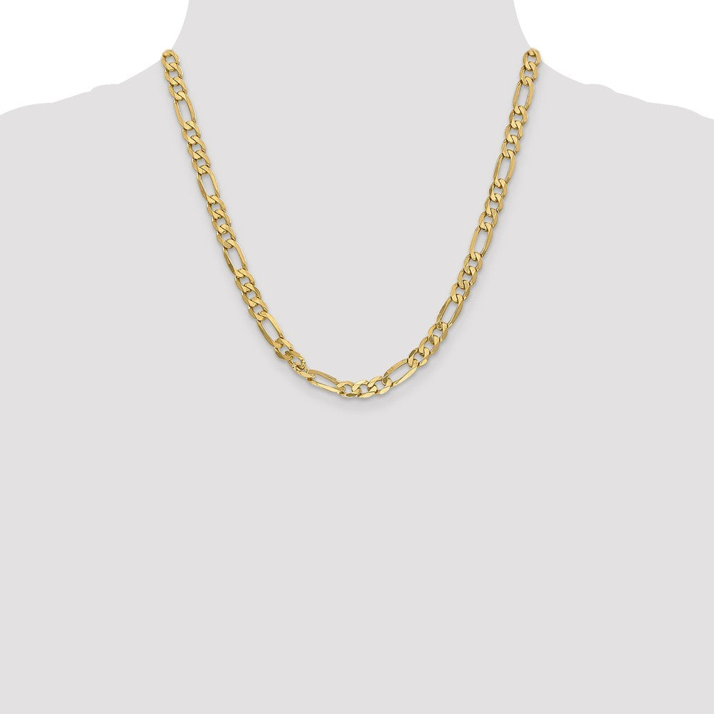 Leslies 14K Yellow Gold 6.25mm Flat Figaro Chain Necklace  Length 20'' inches