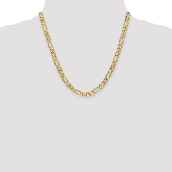 Leslies 14K Yellow Gold 6.25mm Flat Figaro Chain Necklace  Length 20'' inches