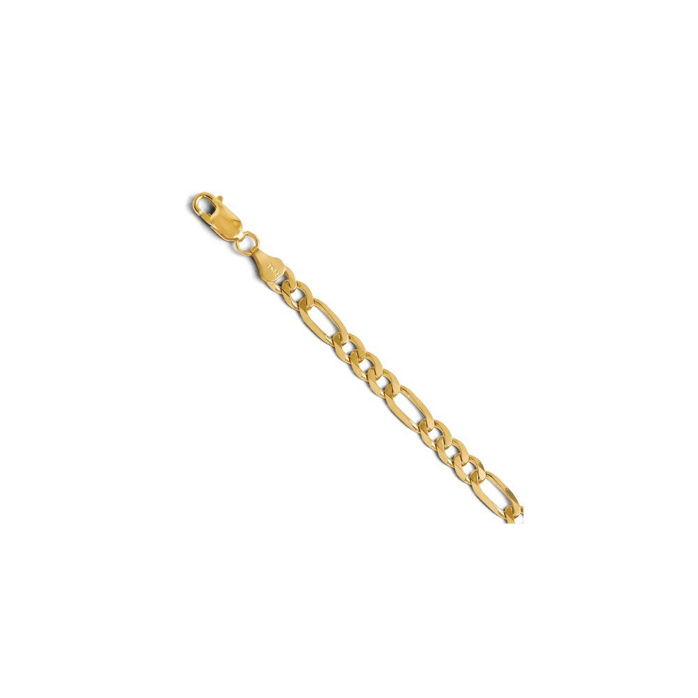 Leslies 14K Yellow Gold 6.25mm Flat Figaro Chain Necklace  Length 20'' inches