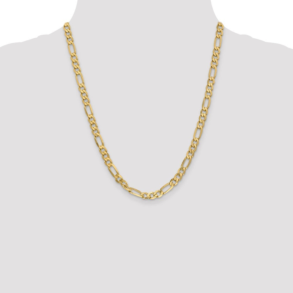 Leslies 14K Yellow Gold 6.25mm Flat Figaro Chain Necklace  Length 20'' inches