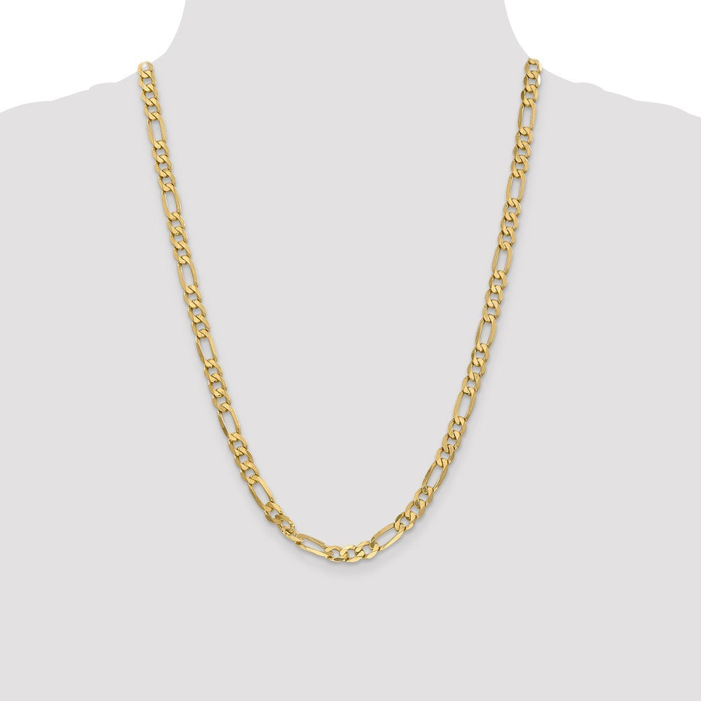 Leslies 14K Yellow Gold 6.25mm Flat Figaro Chain Necklace  Length 20'' inches