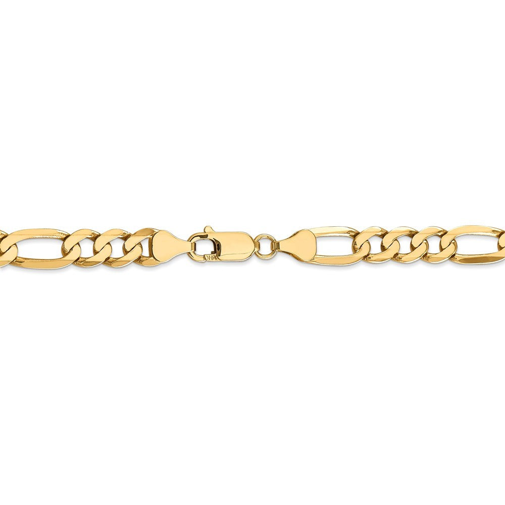 Leslies 14K Yellow Gold 7mm Flat Figaro Chain Necklace  Length 20'' inches
