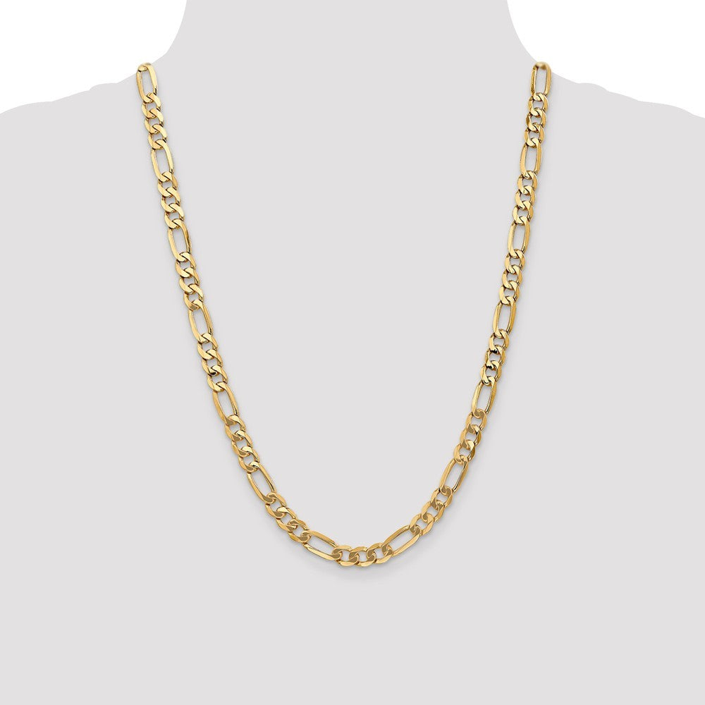 Leslies 14K Yellow Gold 7mm Flat Figaro Chain Necklace  Length 20'' inches