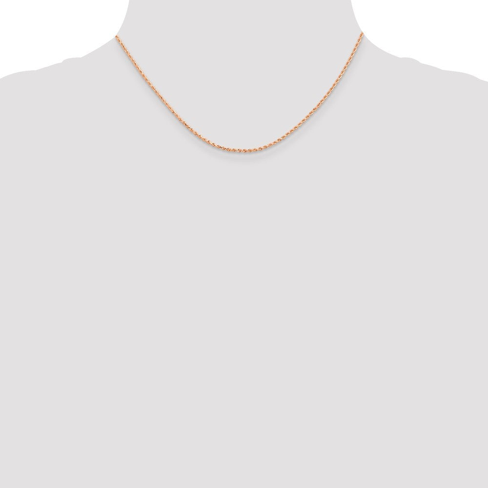 Leslies 14K Rose Gold 1.5mm Diamond Cut Rope Chain Necklace  Length 16'' inches