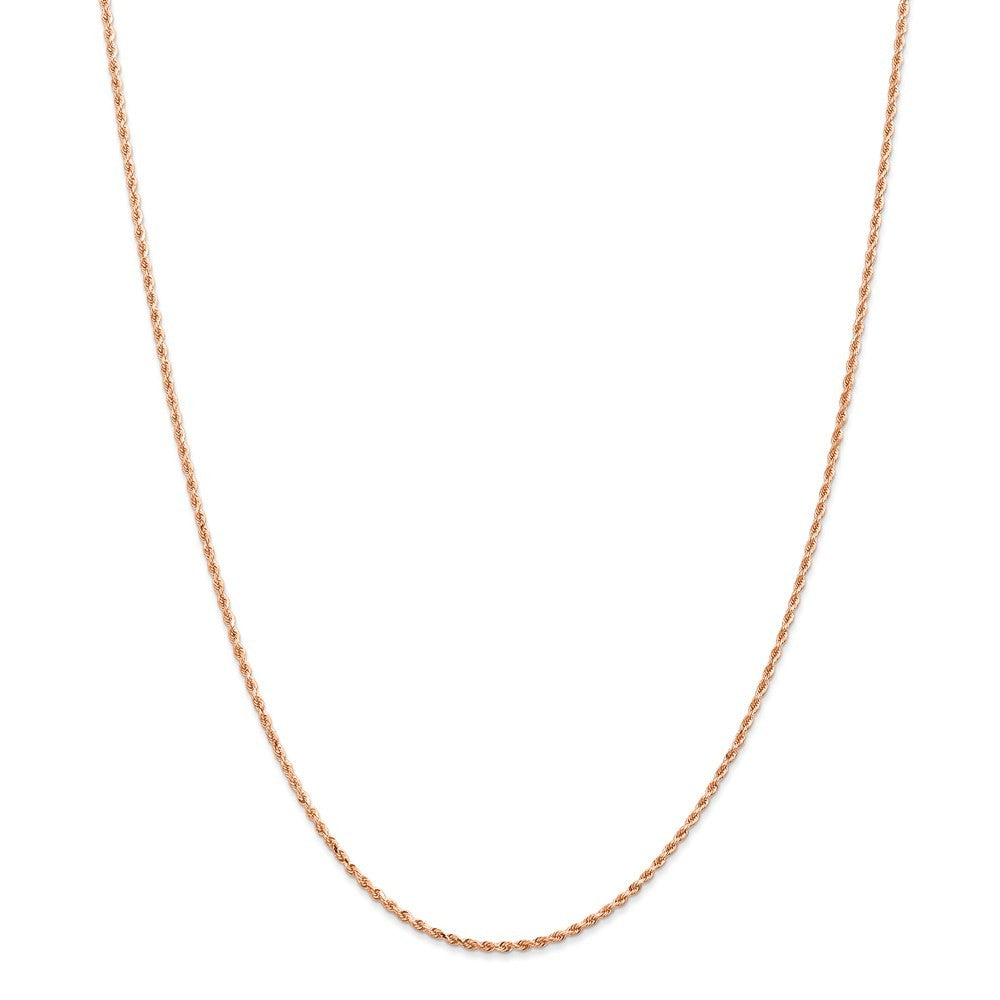 Leslies 14K Rose Gold 1.5mm Diamond Cut Rope Chain Necklace  Length 16'' inches