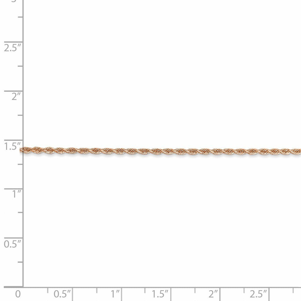 Leslies 14K Rose Gold 1.5mm Diamond Cut Rope Chain Necklace  Length 16'' inches