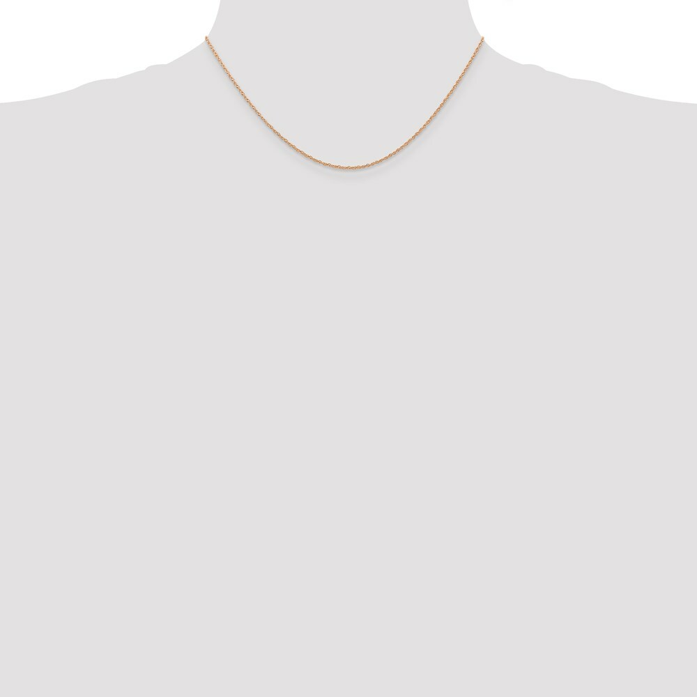 14k Rose Gold .7 mm Carded Cable Rope Chain  length: 16 inches