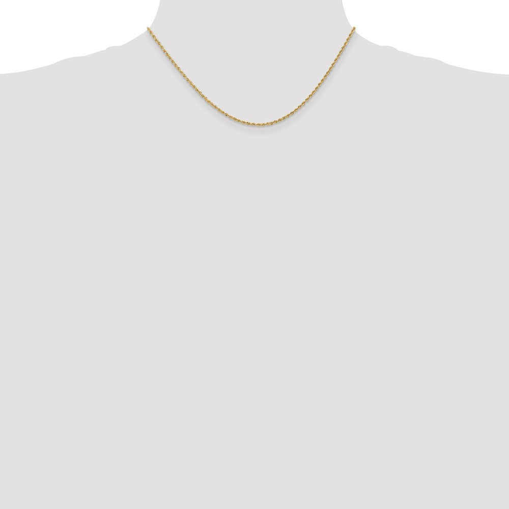 Leslies 14K Yellow Gold 1.6mm Solid Rope Chain Necklace  Length 16'' inches